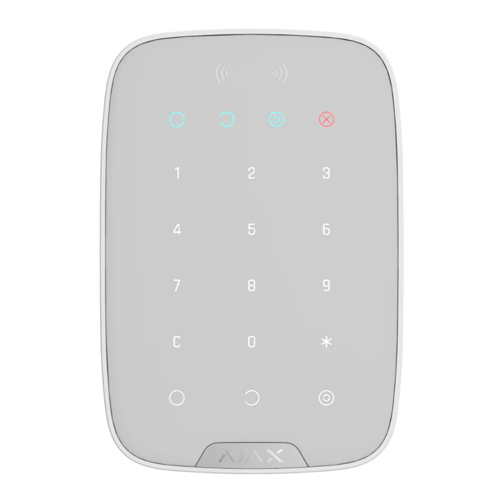 AJAX#30646 – Ajax KeyPad Plus Jeweller Wireless Touch Keypad with Encrypted Contactless Access (White) - CCTV Importers