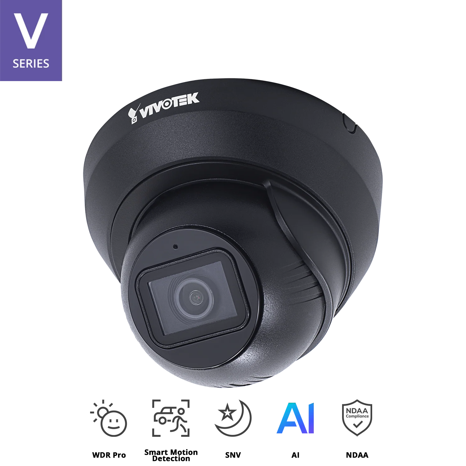 VIVOTEK IT9389-H-v2 5MP Turret Dome Network Camera with H.265, WDR Pro, SNV, and Deep Learning Analytics