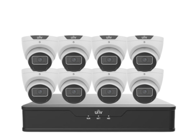 Uniview AcuTrack 6MP CCTV Kit with 8 Turret Cameras, 8-Channel NVR, AI Analytics, PoE & HDD | IPC3616SS-ADF28K-I1