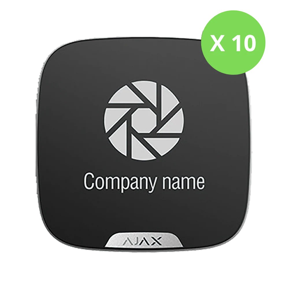 AJAX Brandplate for StreetSiren DoubleDeck (10 Pack) White/Black Custom Faceplates – AJAX#20380 - CCTV Importers