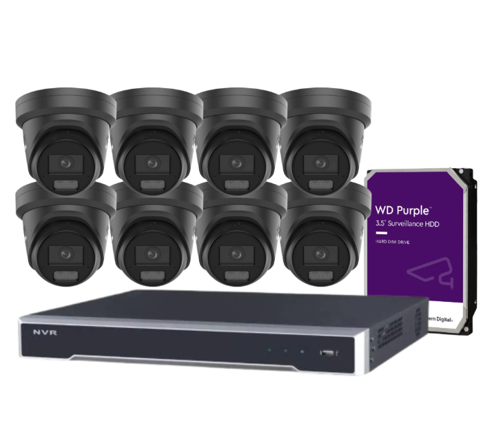 *NEW Hikvision 8MP ColorVu CCTV Kit – 8-Channel 8K NVR DS-7608NI-M2/8P + 8x DS-2CD2387G3-LIS2UY/SL (L)(RB) Cameras, Hybrid Light, Audio, HDD, ANZ Certified