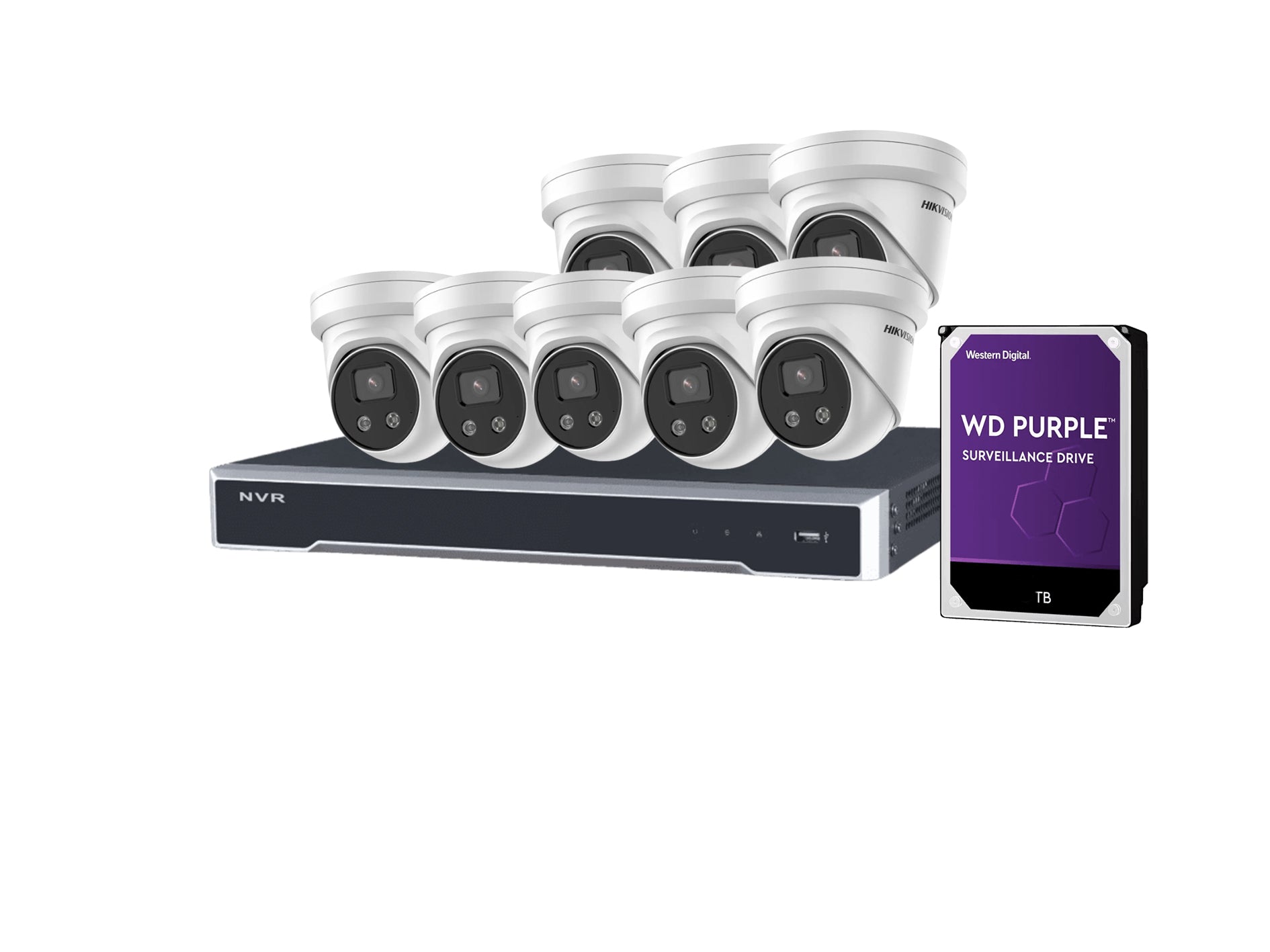 Hikvision 2CD2386G2-I2 8MP 5x cameras(up to 8) with 8 Channel NVR + HDD CCTV Kit