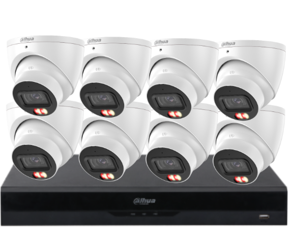 Dahua 8-Camera 6MP CCTV Kit with 8-Channel PoE AI NVR, IPC-HDW3667EM-S-IL-ANZ WizSense Network Cameras + HDD | Smart Surveillance for ANZ
