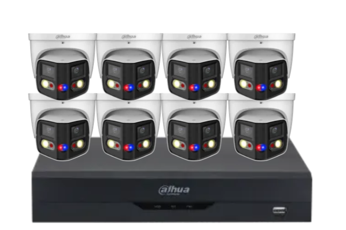 Dahua x8 8MP AI Full-Colour 180° TIOC Duo CCTV Kit with Dual-Lens WizSense Cameras, 8-Channel PoE NVR & HDD – DH-IPC-PDW3849-A180-AS-PV-ANZ-1