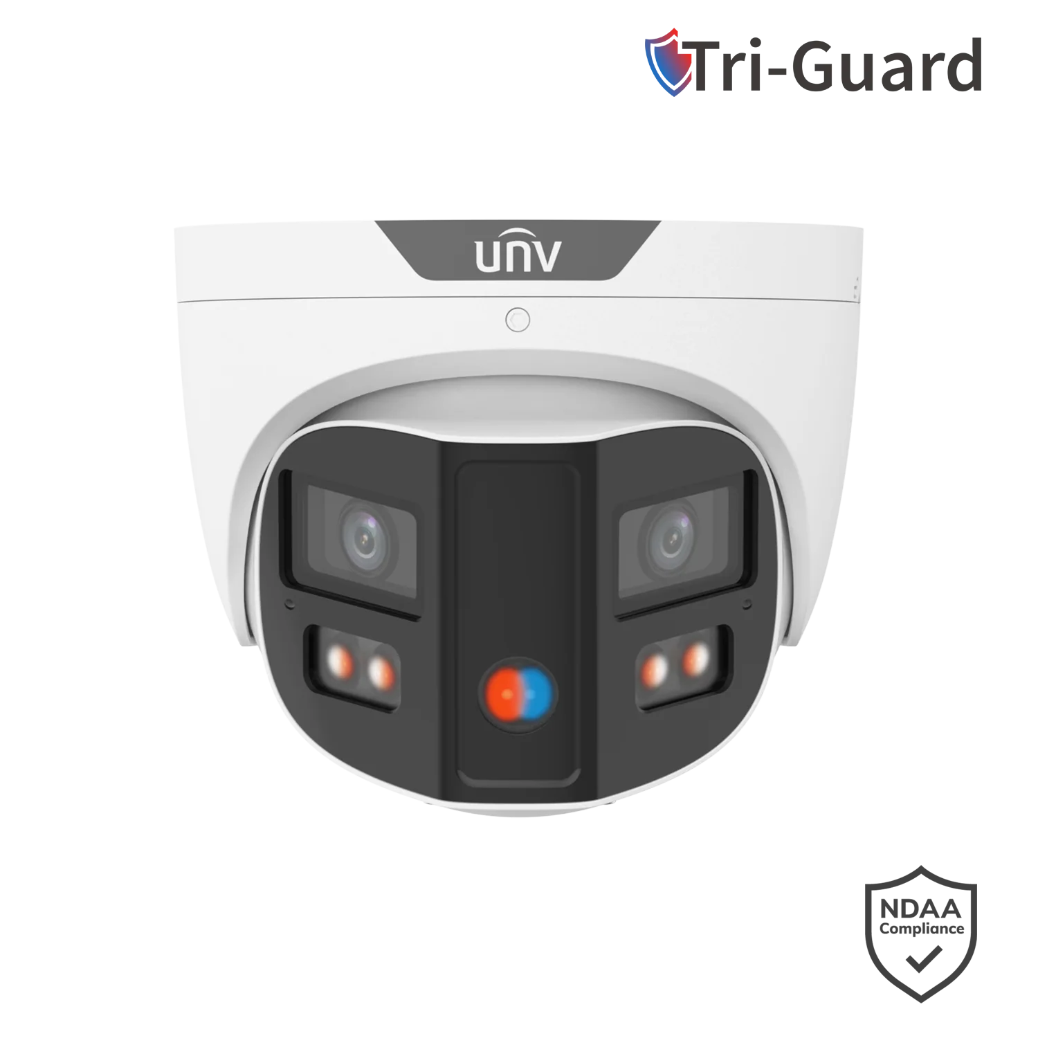 Uniview IPC3K28SE-ADF28KMC-DL-I0 4K 8MP ColorHunter Omniview Turret Network Camera with Warning Light & Speaker, Triguard, Prime-3