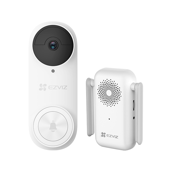 EZVIZ DB2 Wire-Free 2K Video Doorbell with Chime – Smart PIR Detection, Two-Way Audio, IP65, Rechargeable Battery