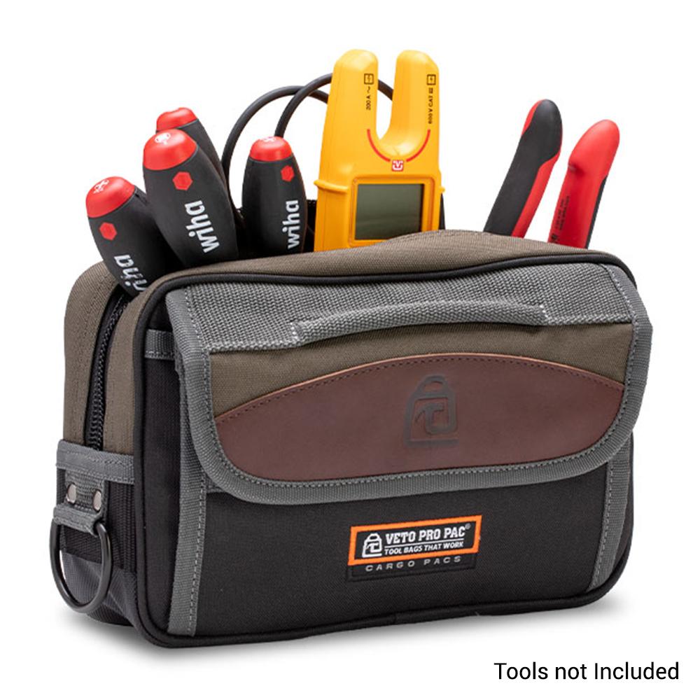 Veto Pro Pac TECH CP4 Tool Pouch – Compact Closed HVAC Technician Pouch with 4 Pockets, Weather-Resistant Fabric (254x76x152mm)