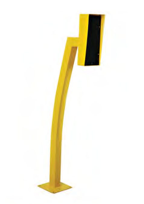 BOLLARD04/Y 1.34M BOLLARD CURVED NECK WITH RAINHOOD YELLOW