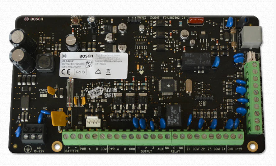 BOSCH Solution 3000 ICP-SOL3-P 16-Zone Control Panel PCB Only – Intrusion Alarm System with Wireless Integration, Dual-Area Partitioning & App Control