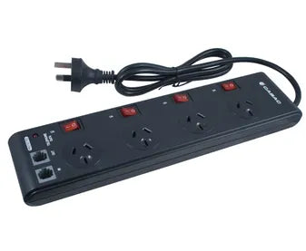 CABAC PB4SW POWERBOARD 4 WAY W/ SWITCHES