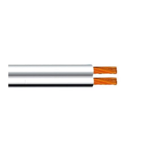 FIG8 2-Core 24/0.20mm Security Cable – Unscreened PVC Sheath, 100m Roll – White/Black – CBLFIG824020-100WHT/BLK