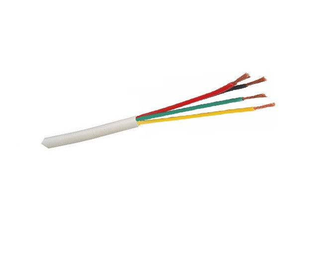 Electra Cables 4-Core Security Cable CBLSEC140204C-100WHT – 14/0.20mm, 100m, PVC Sheath, White | AS/NZS Compliant for Alarm and Access Control Systems