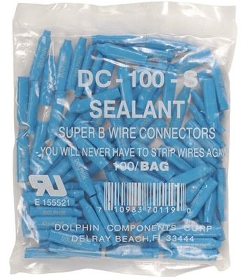 Dolphin Super B Connector – Sealant Filled, Blue (100 Pack)