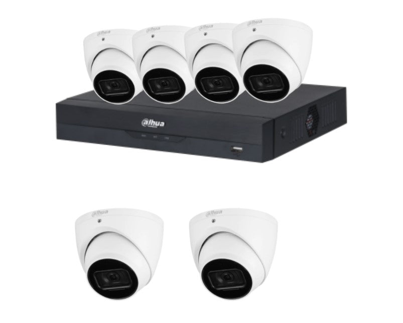 Dahua 6MP/8MP upto 8-Camera Security Kit with 8CH AI NVR – Standard and TIOC Advanced 3.0, PoE, Starlight, Two-Way Audio