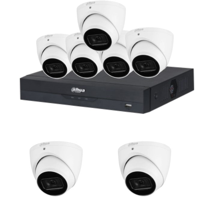 Dahua 6MP/8MP upto 8-Camera Security Kit with 8CH AI NVR – Standard and TIOC Advanced 3.0, PoE, Starlight, Two-Way Audio