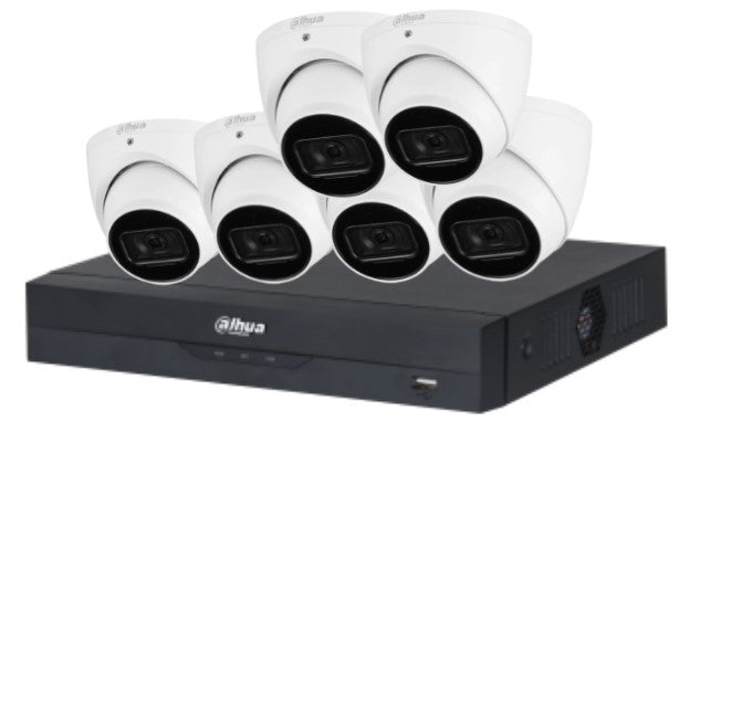 Dahua 6MP/8MP upto 8-Camera Security Kit with 8CH AI NVR – Standard and TIOC Advanced 3.0, PoE, Starlight, Two-Way Audio