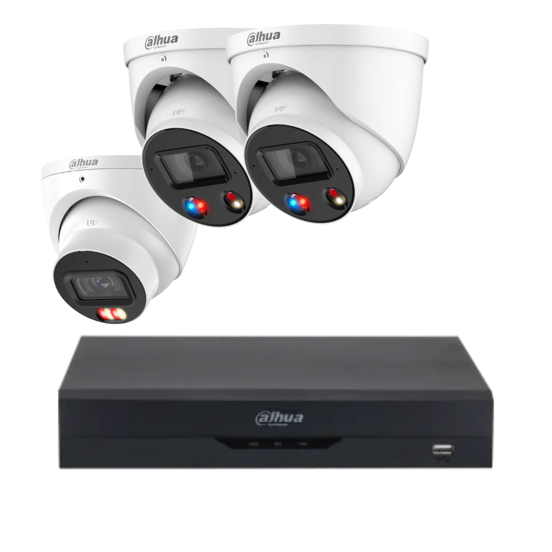 Dahua 6MP AI CCTV Kit Builder – Custom 4 Channel WizSense Surveillance System with AI Colour Night vision with Active Deterrence TiOC (DHI-NVR4104HS-P-AI/ANZ / IPC-HDW3667EM-S-IL-ANZ / HDW3649H-AS-PV-ANZ-S2)