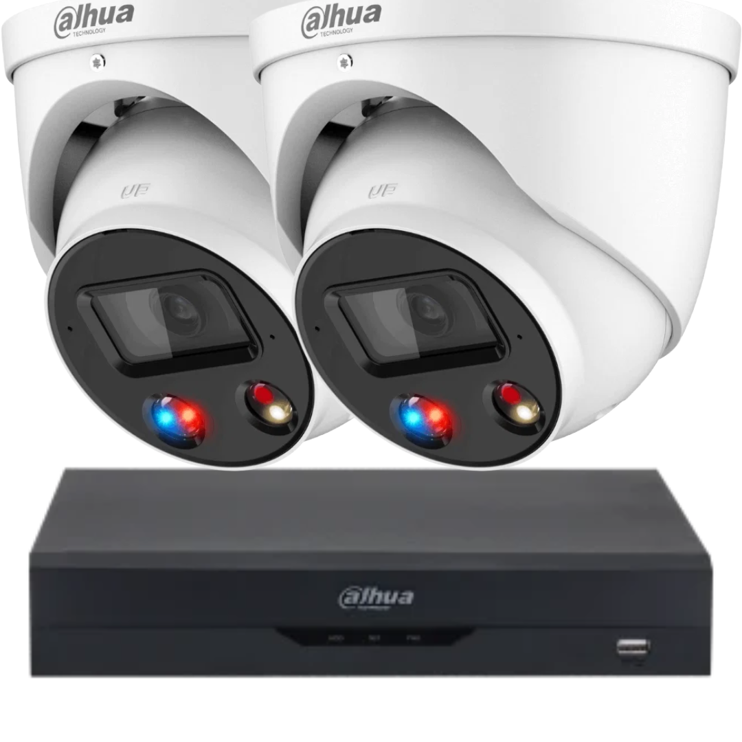 Dahua 6MP TiOC WizSense Active Deterrence CCTV Camera Kit – 2, 3 or 4 Cameras | 4CH / 8CH PoE NVR