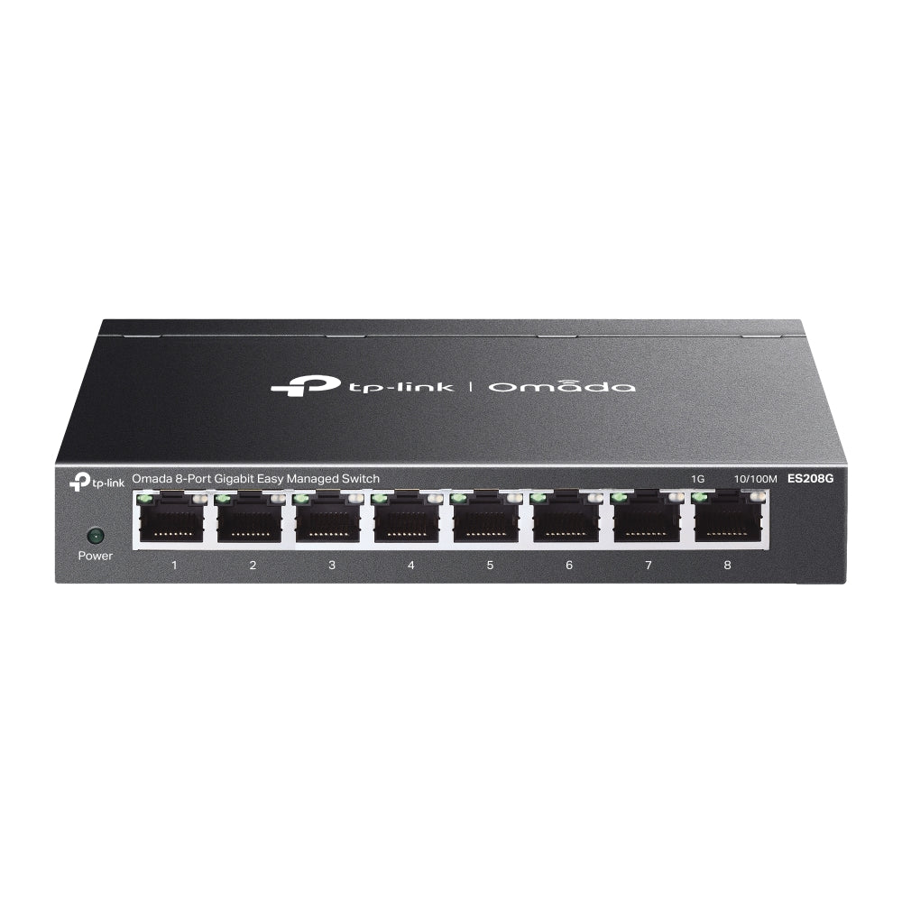 TP-Link Omada ES208G 8-Port Gigabit Easy Managed Switch | Silent Fanless Design, Omada Cloud Management, VLAN & QoS