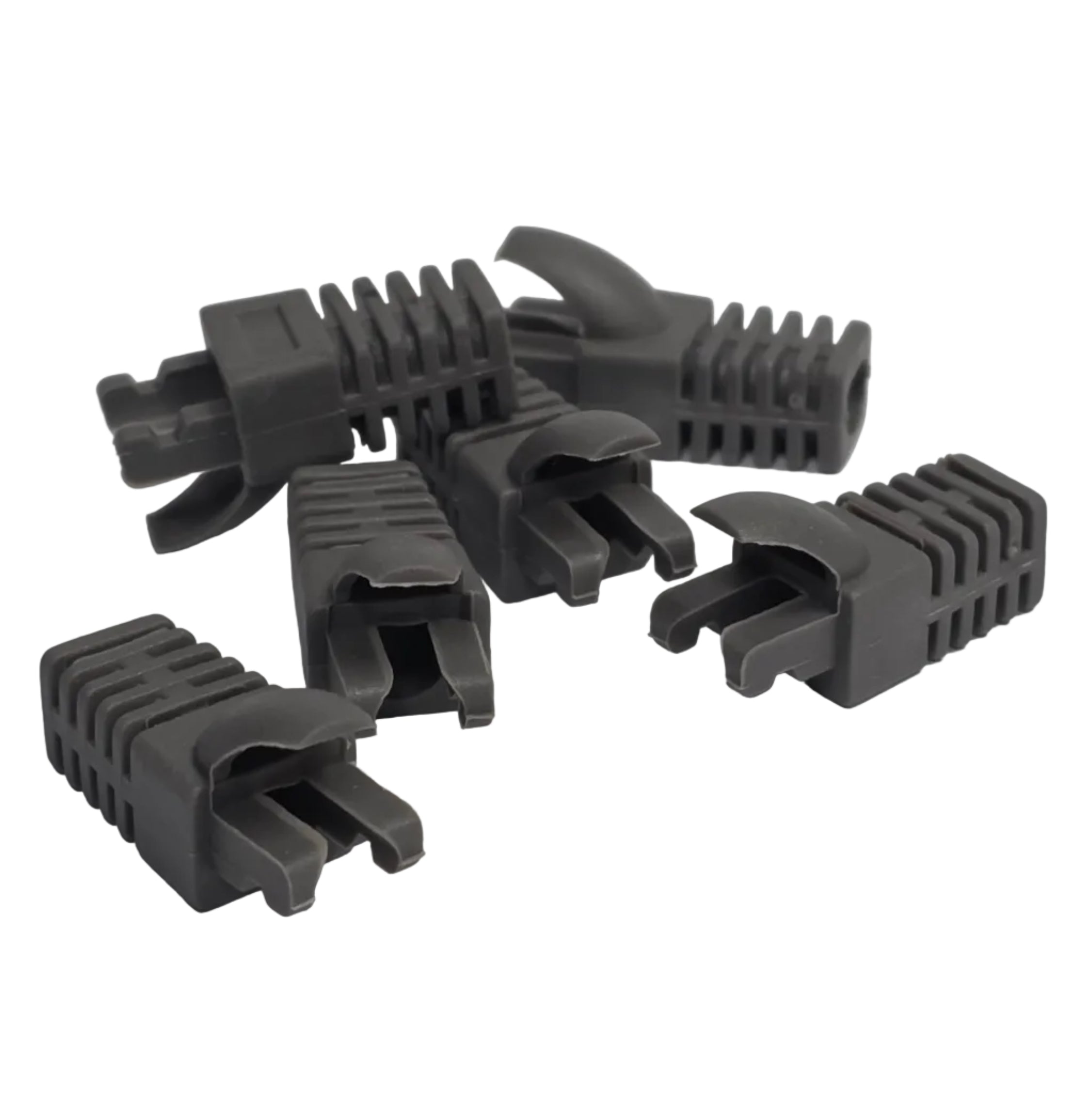 Ethernet RJ45 Cable Connector Boots Cover Cat6 Strain Relief Boots 5.5-7.0mm Finger-Type PVC Plug Covers Blue / Gray 50 Pack for Cat5 Cat5e Cat6 Cat6a Network Cables