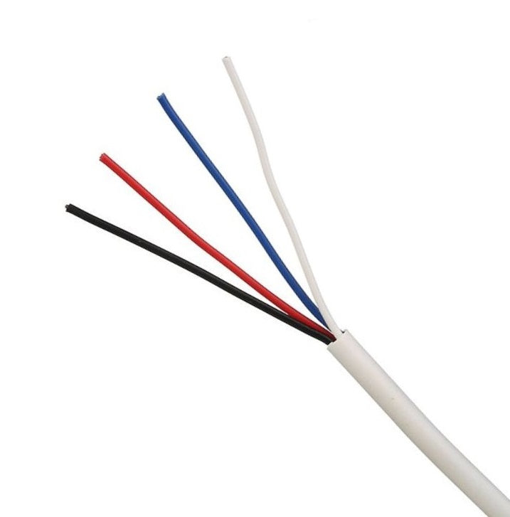 GlobalCable 4-Core Security Cable GLO4C702300 – 7/0.20mm, Unscreened PVC Sheath, 100m Roll | Ideal for Alarm and Security System Wiring