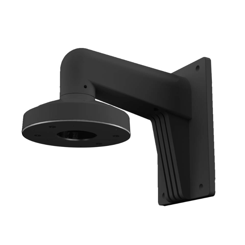 Hikvision DS-1273ZJ-140 black aluminium alloy wall mount bracket for DS-2CC51xxP(N) dome CCTV cameras, heavy-duty outdoor mount