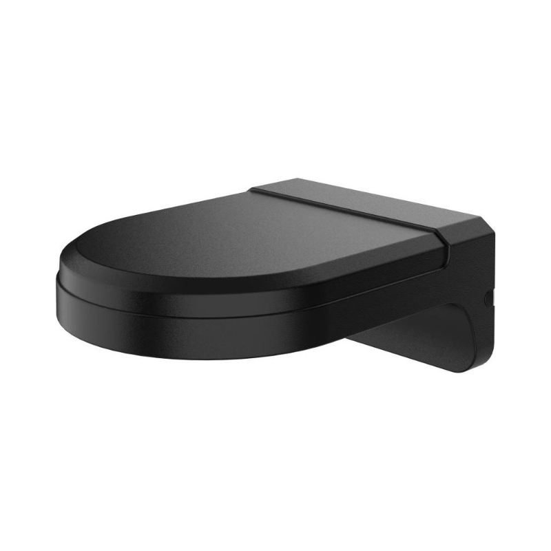 Hikvision universal wall mount bracket in white or black for dome and turret security cameras, made of durable metal.