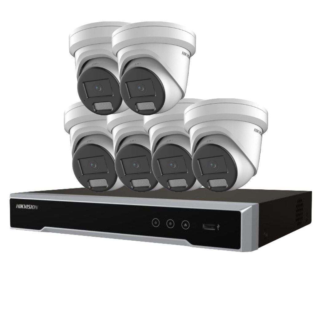 Hikvision 6MP Darkfighter AcuSense PoE upto 8 Camera Security CCTV Kit + 8‑Channel PoE NVR (DS‑2CD2366G2H‑I(U) + DS‑7608NI‑M2/8P) with Optional HDD