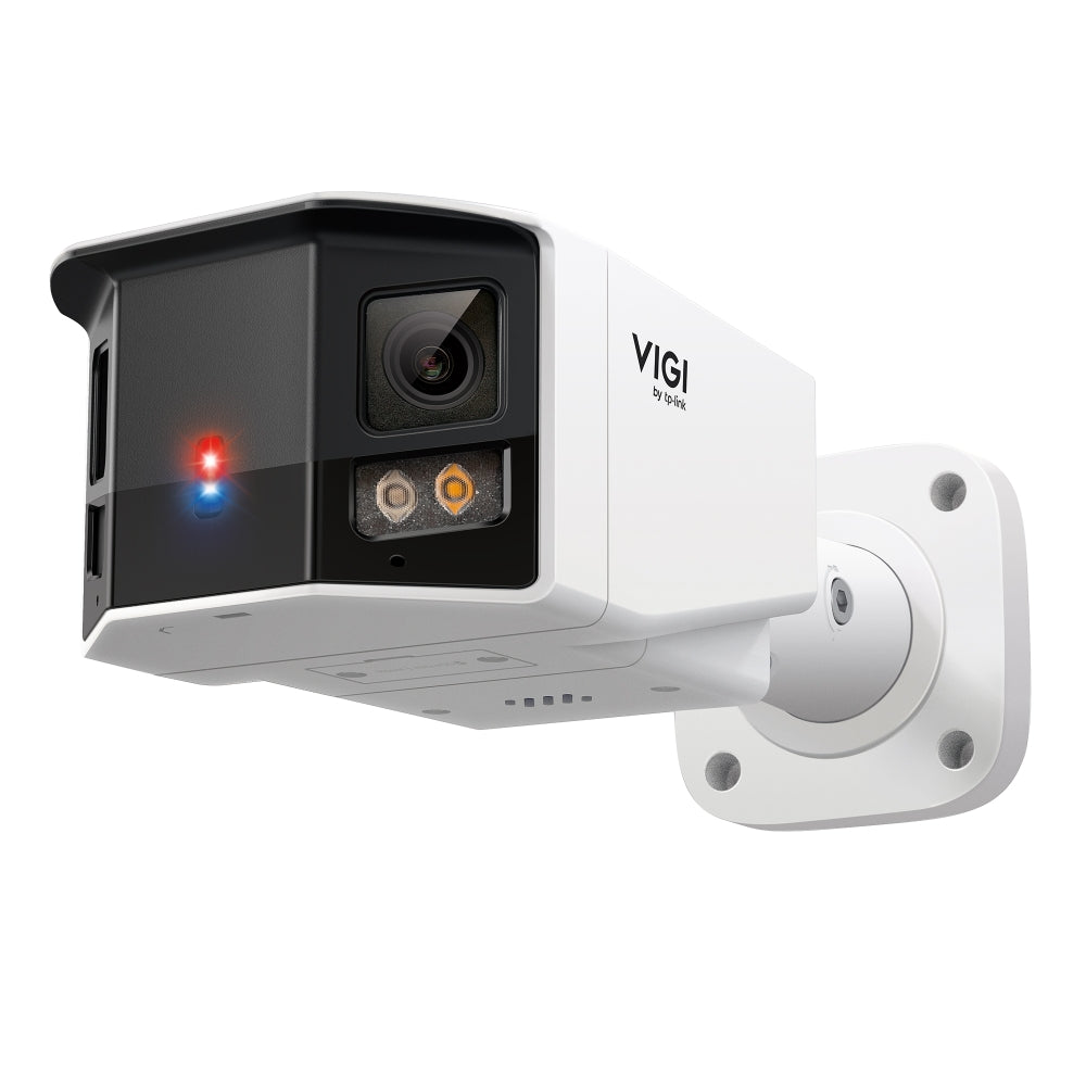 The TP‑Link VIGI InSight S385DPS is a professional panoramic outdoor security camera designed for commercial and industrial surveillance needs. Featuring 180° dual‑lens stitched panoramic imaging, Human & Vehicle Classification, Active Defence alarms, and ultra low‑light night vision,