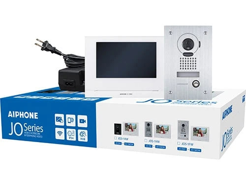 Aiphone JOS-1FW Mobile-Ready Box Set with Flush-Mount Door Station 7″ Wireless Video Intercom Kit.
