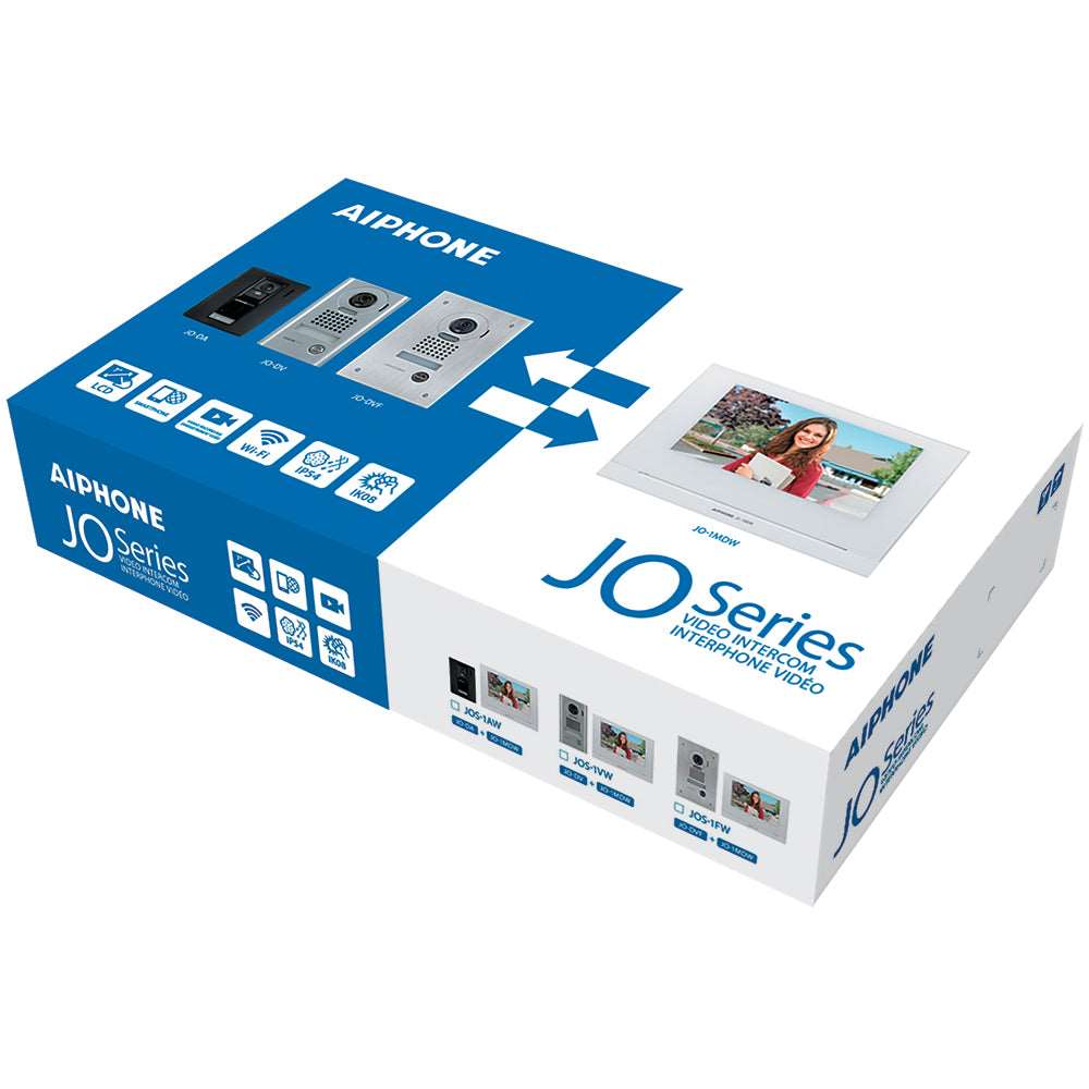 Aiphone JOS-1VW Mobile-Ready Box Set with Surface-Mount Door Station Wireless Video Intercom Kit.