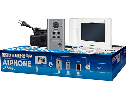 AIPHONE JP Series Video Intercom Kit – Surface Mount Video Door Station with 7" Touchscreen Monitor | JPS-4AEDV *MAX 4 DOOR 8 ROOM WITH JP-4HD
