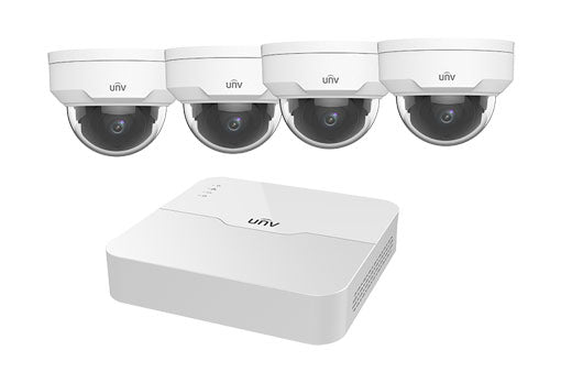 Uniview KIT/301-08LB-P8/4*322LR3-VSPF28-D 8-CH poe NVR + 4 Dome cameras + 2TB HDD KIT