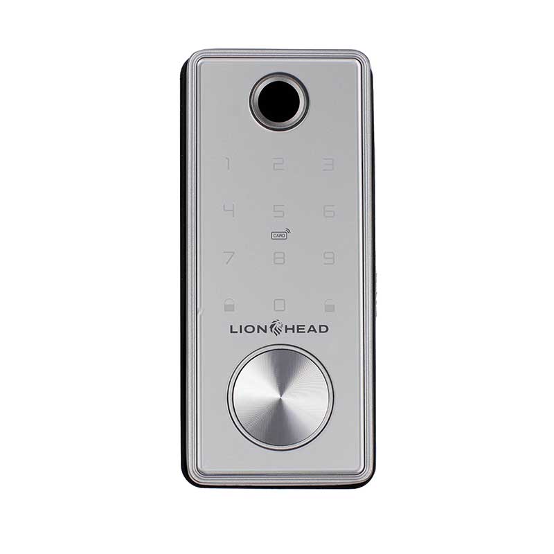 LIONHEAD BEAUFORT Digital Deadbolt – Silver | Keyless Smart Lock with Bluetooth, Fingerprint, RFID & App Control | Model: LHL-DBX3-S-BEAUFORT