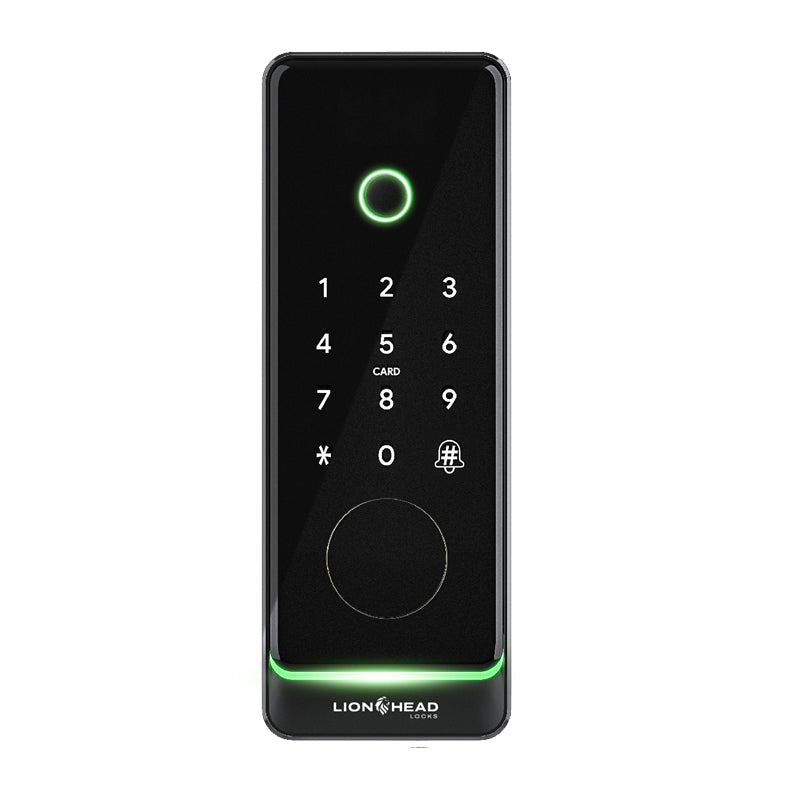 LIONHEAD LUXE FREMANTLE Digital Rim Lock – Black | Smart Surface-Mounted Lock with Fingerprint, Bluetooth & TTLock App | Model: LHL-RIMLOCK