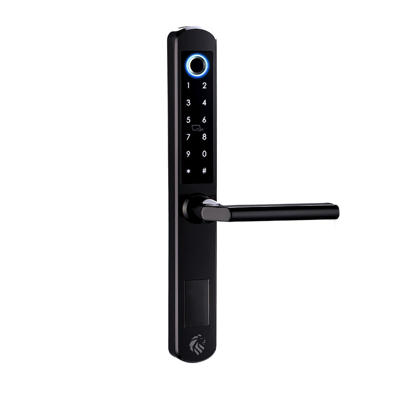 LIONHEAD Oxford Digital Entrance Lock Black – Premium Smart Door Lock with Fingerprint, PIN Code, Bluetooth, RFID Card, Wi-Fi (via Gateway) & Manual Key Access.SKU: LHL-S210-B-OXFORD