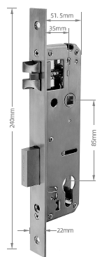 LIONHEAD SW Mortice Lock – 35mm Backset | Slim-Style Mortice Lock for Residential & Commercial Use | Model: LHL-SW-MORTICE-35
