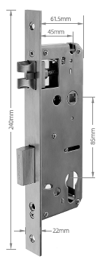 LIONHEAD SW Mortice Lock – 45mm Backset | Narrow-Style Mortice Lock for Internal & External Doors | Model: LHL-SW-MORTICE-45