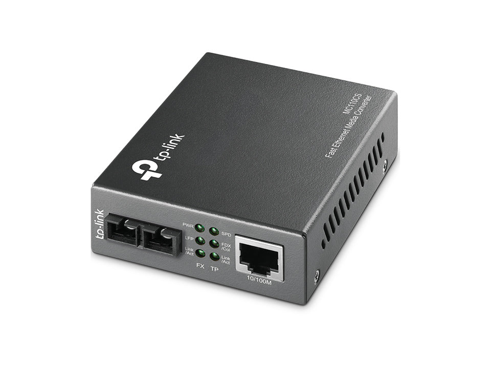 MC110CS | TP-Link 10/100Mbps Single-Mode Media Converter – 20km Fiber Extension with SC Port