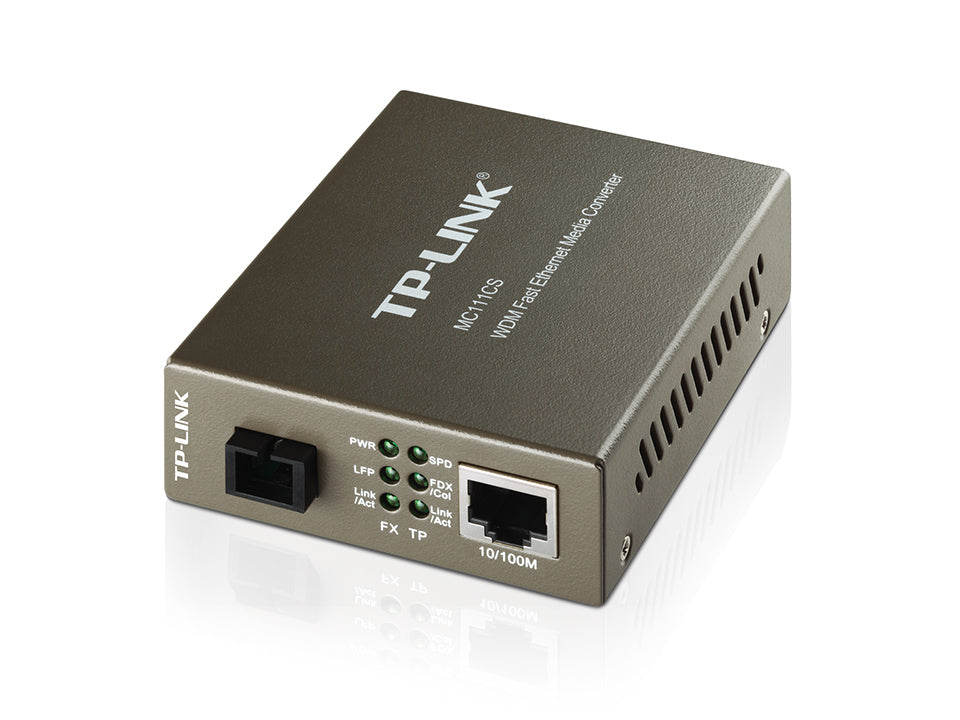 MC111CS | TP-Link 10/100Mbps WDM Media Converter – Single-Fiber, 20km Transmission