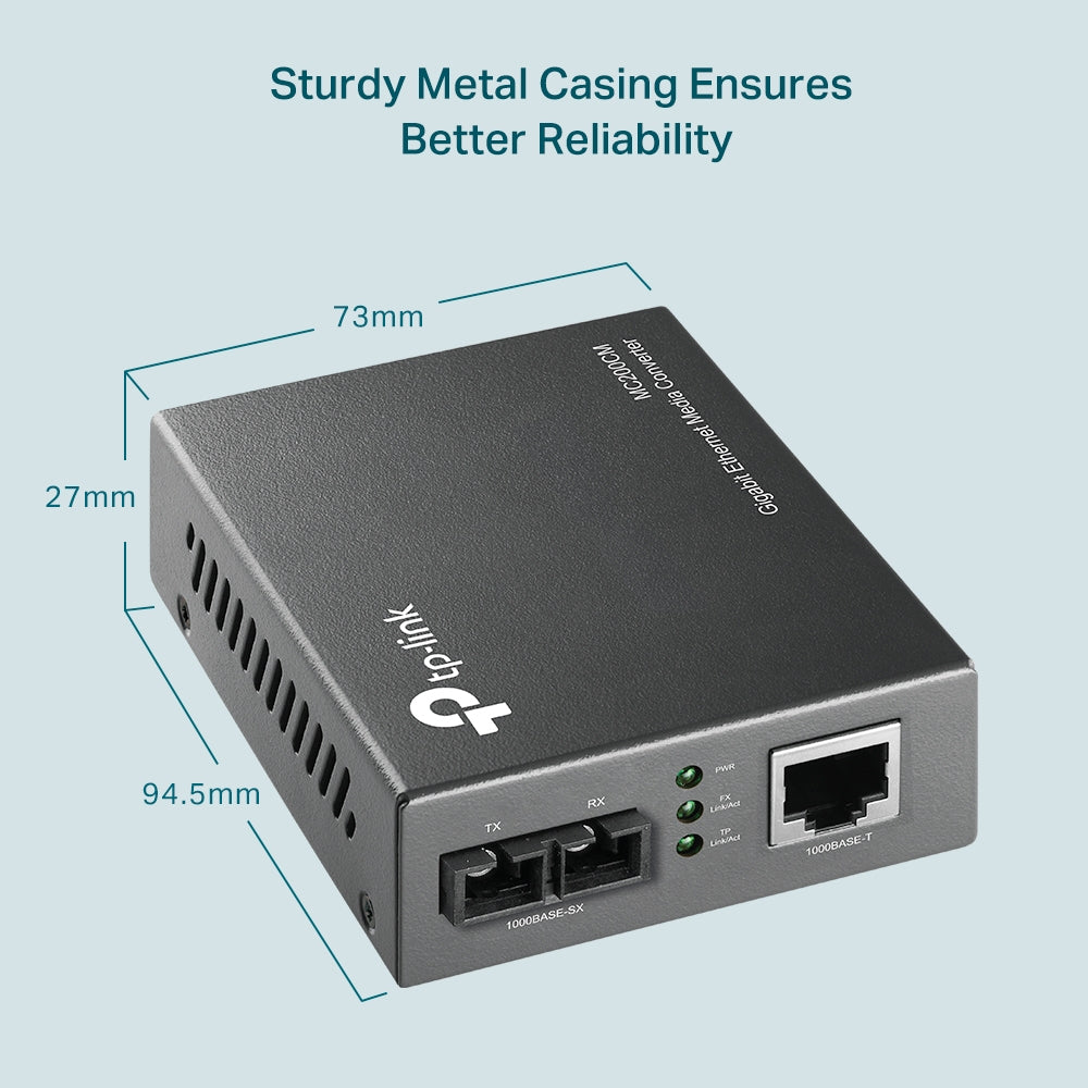 MC200CM | TP-Link Gigabit Multi-Mode SC Fiber Media Converter – Up to 550m