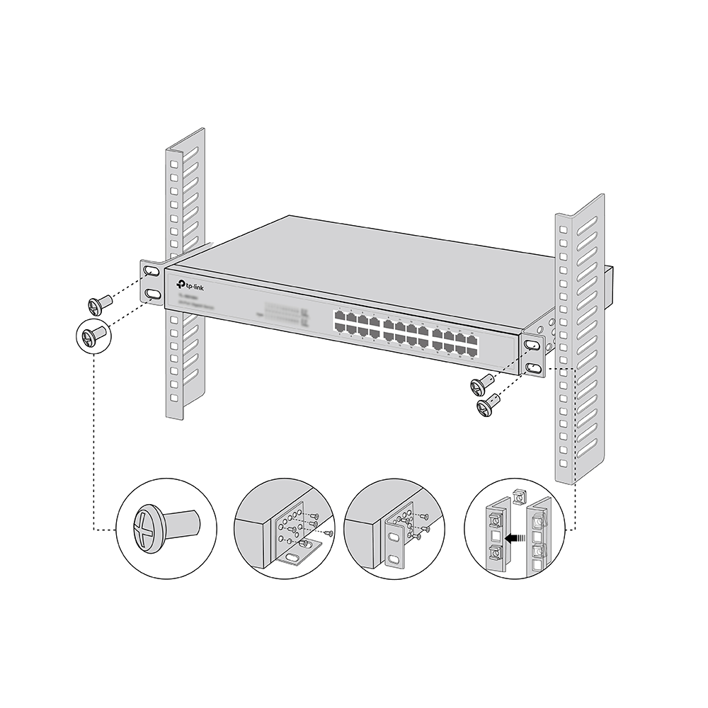 TP-Link RackMount Kit-19 | Universal Rack Mount Kit for 19-Inch Network Switches