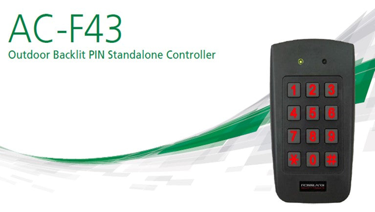 Rosslare AC-F43 Outdoor Backlit Standalone PIN Keypad Controller – 500 User Capacity, IP65 Rated, UV & Water-Resistant