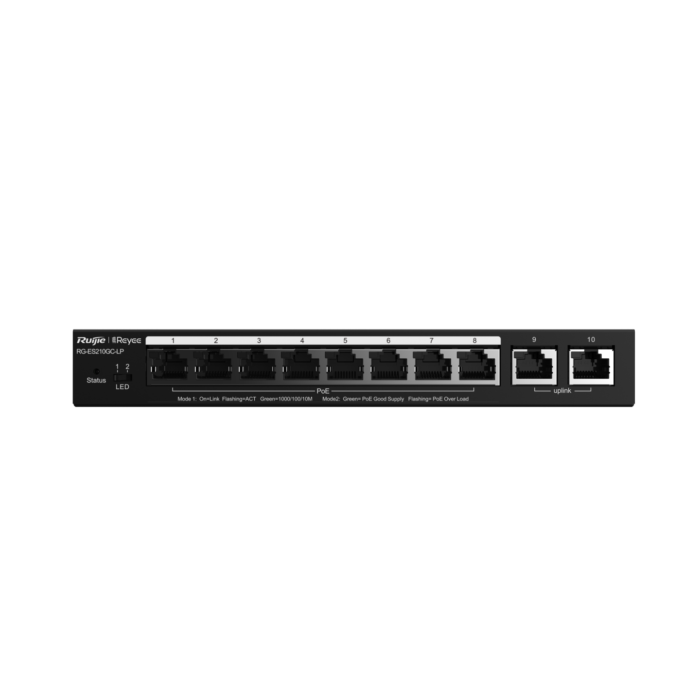 Ruijie RG-ES210GC-LP, 10-Port Gigabit Smart Cloud Mananged PoE Switch