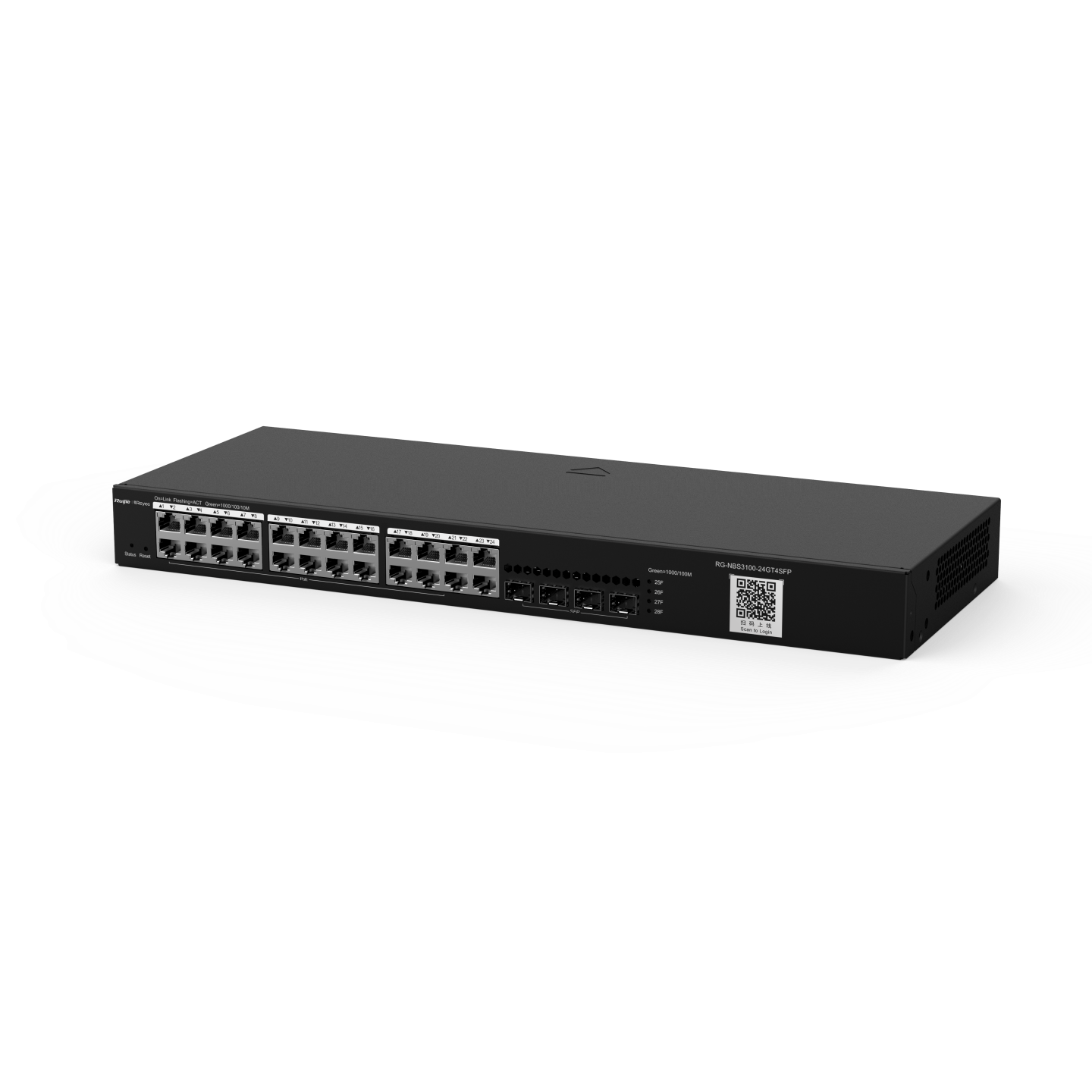 Ruijie RG-NBS3100-24GT4SFP, 28-Port Gigabit Layer 2 Cloud Managed Non-PoE Switch