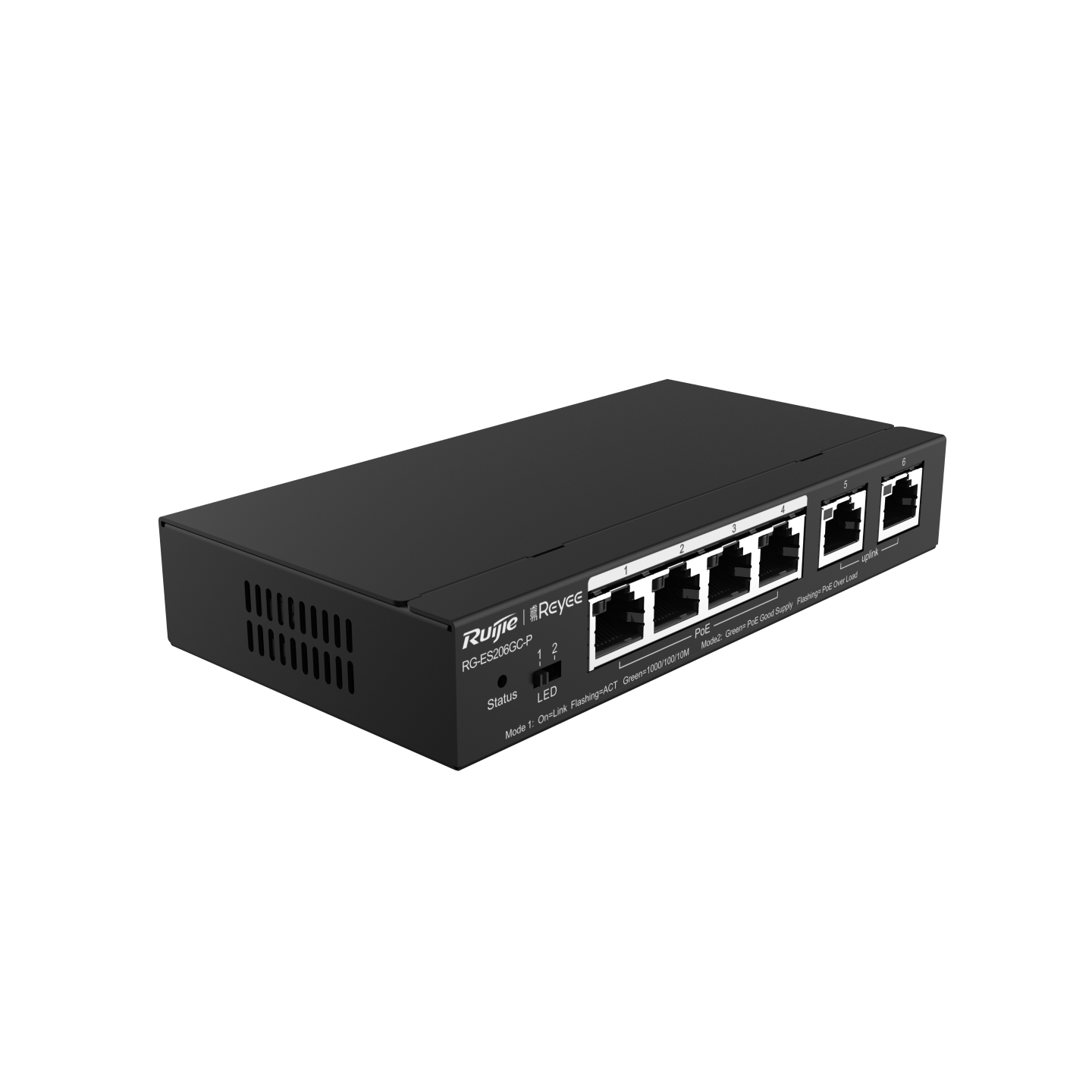 Ruijie RG-ES206GC-P, 6-Port Gigabt Smart Cloud Mananged PoE Switchi