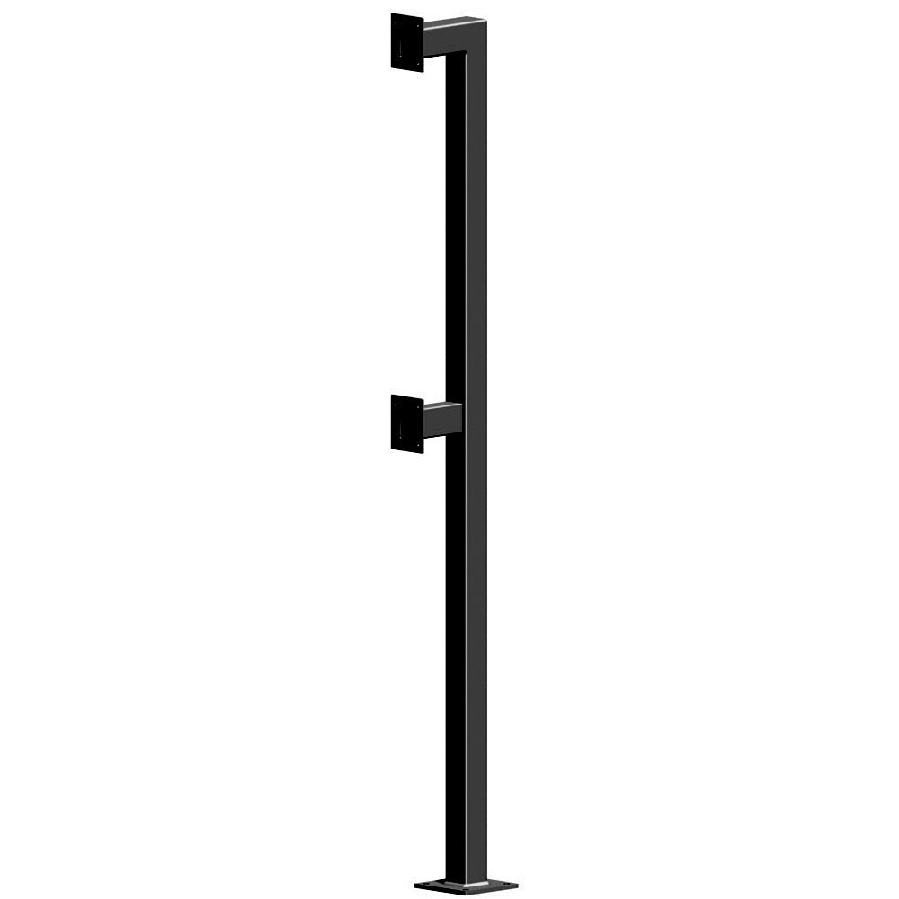 SDCSEQ2B SEC DESIGN CO DUAL BOLLARD HIGH DUAL READER/ INTERCOM DURA-GAL POST BLACK EPOXY ZINC POWDER COAT PRIMED AND POLYESTER POWDER TOP COAT 75WX75DX1170H & 2120H (MM)