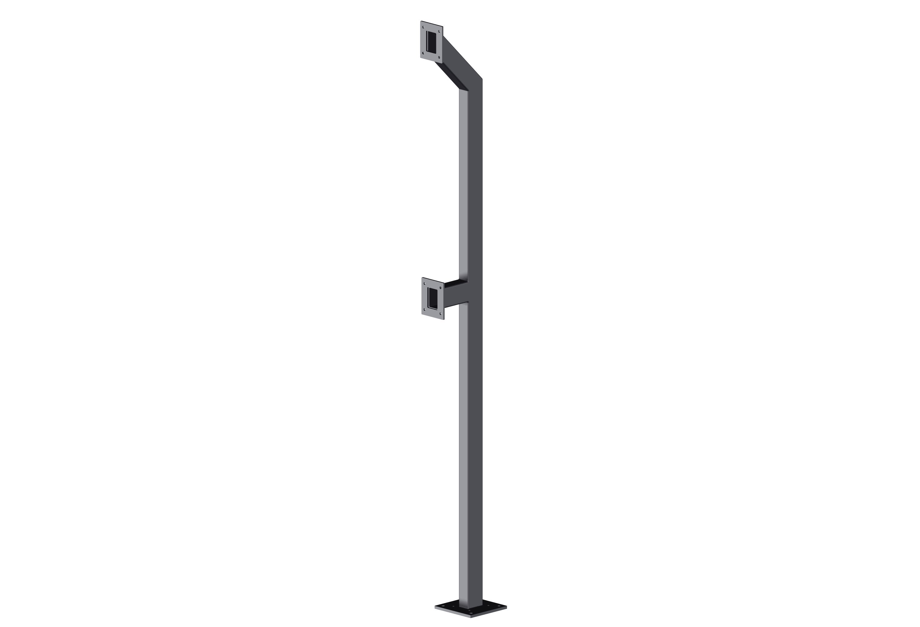 SER2B DUAL BOLLARD (75 X 50 X 1170 & 2120 MM HIGH DUAL READER / INTERCOM) BLACK