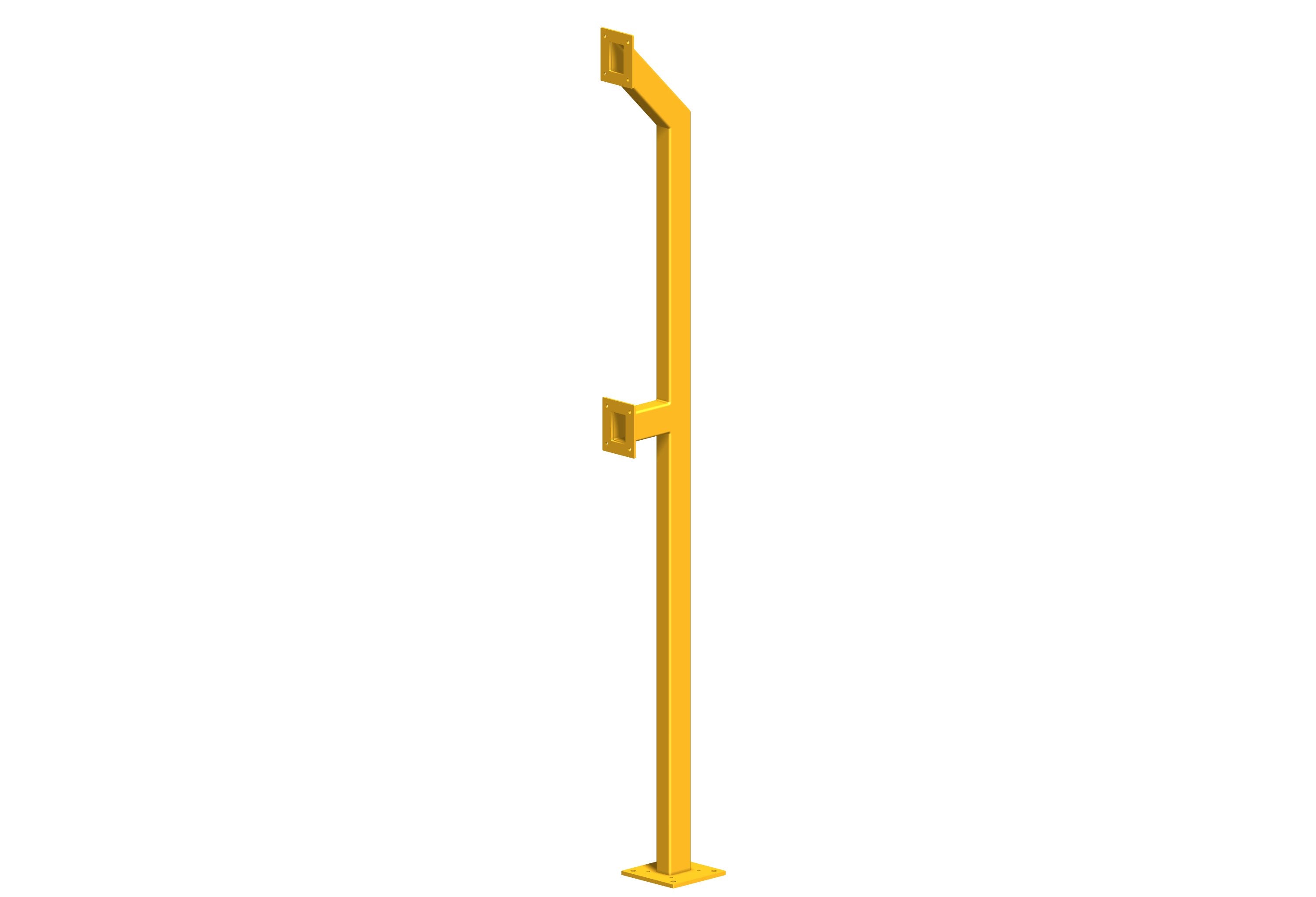 SER2Y DUAL BOLLARD (75 X 50 X 1170 & 2120 MM HIGH DUAL READER / INTERCOM) YELLOW