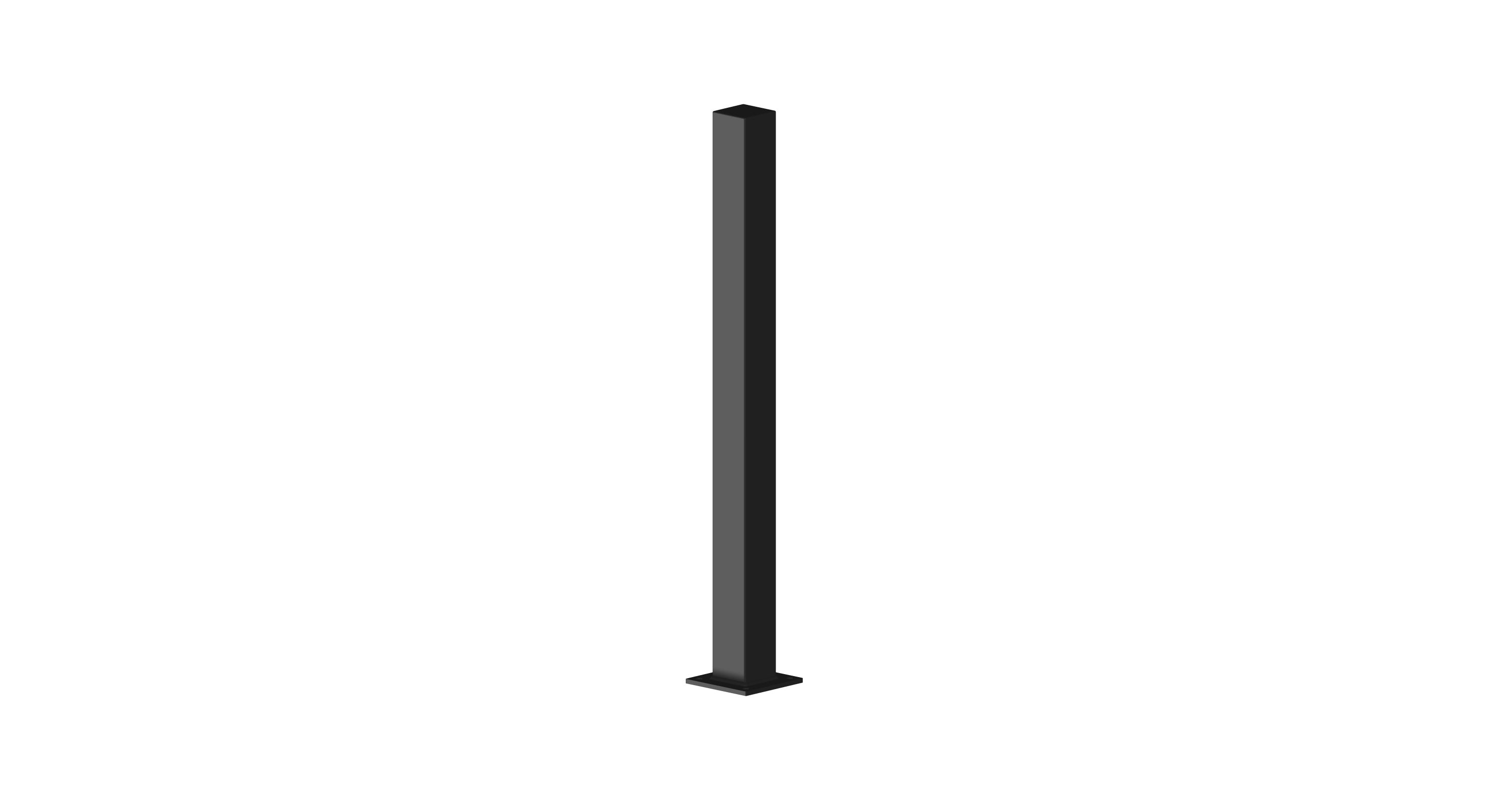 SQ1300B 100WX100DX1270H (MM) BLACK SQUARE BARRIER BOLLARD DURAGAL POST EPOXY ZINC POWDER (Contact Us for Shipping Details)